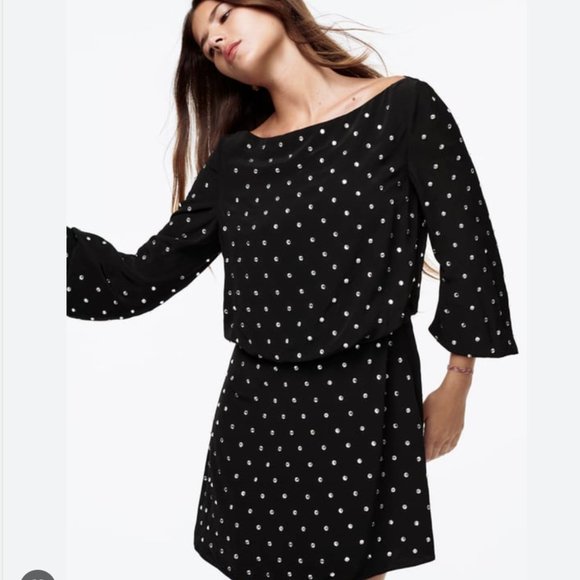 ZARA RHINESTONE KATE MOSS DRESS Black Small - Picture 3 of 9